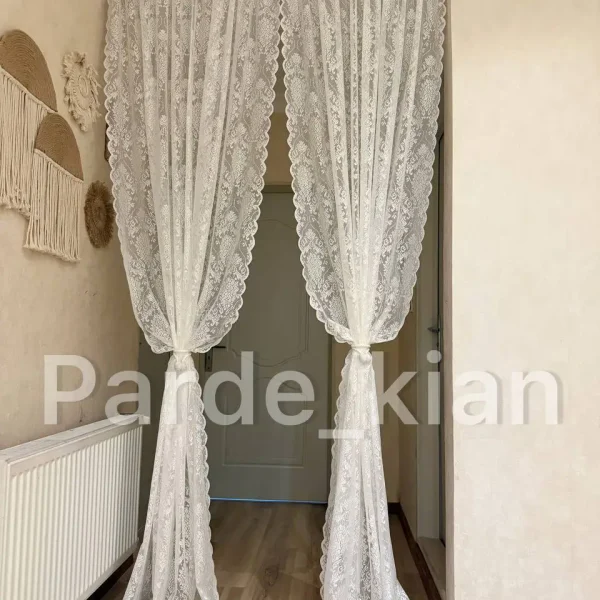 پرده آماده عثمانی رنگ شیری